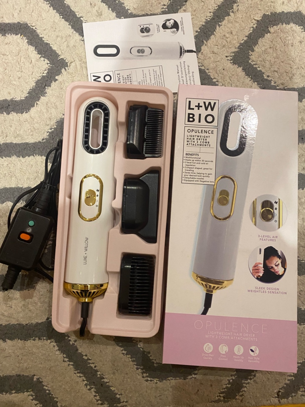 Luxe Willow Opulence Pink & Gold Hair Styler